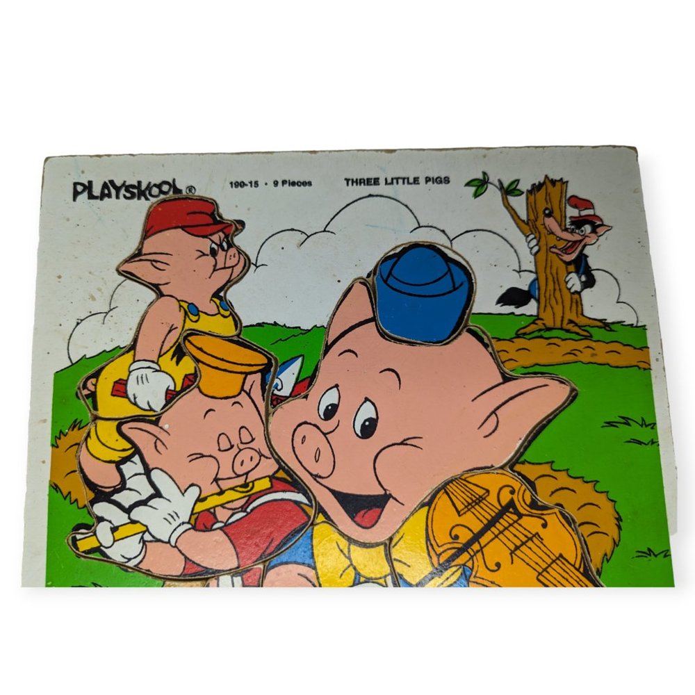 Vintage Playskool Disney 3 Little Pigs Puzzle - Picture 2 of 5